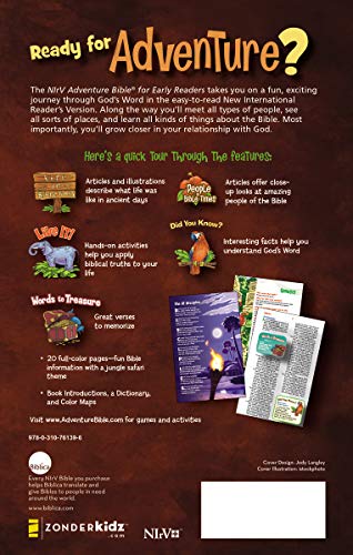 NIrV, Adventure Bible for Early Readers, Hardcover, Full Color, Magnetic Closure, Lion